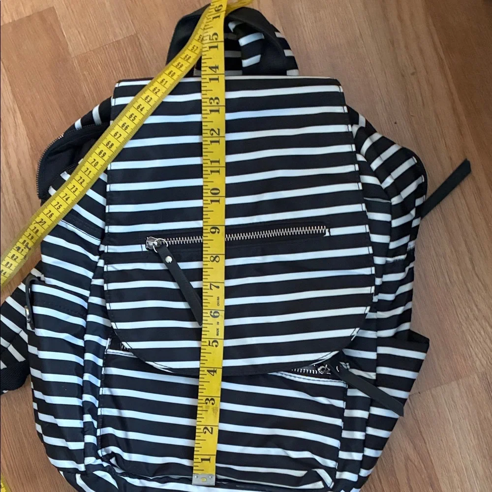 Striped Black and White Backpack